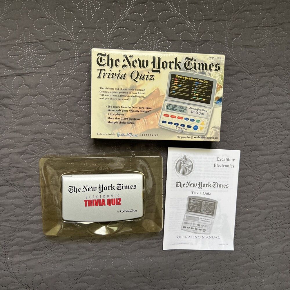 Electronic The New York Times Trivia Quiz Excalibur 2003 w/Box & Manual TESTED